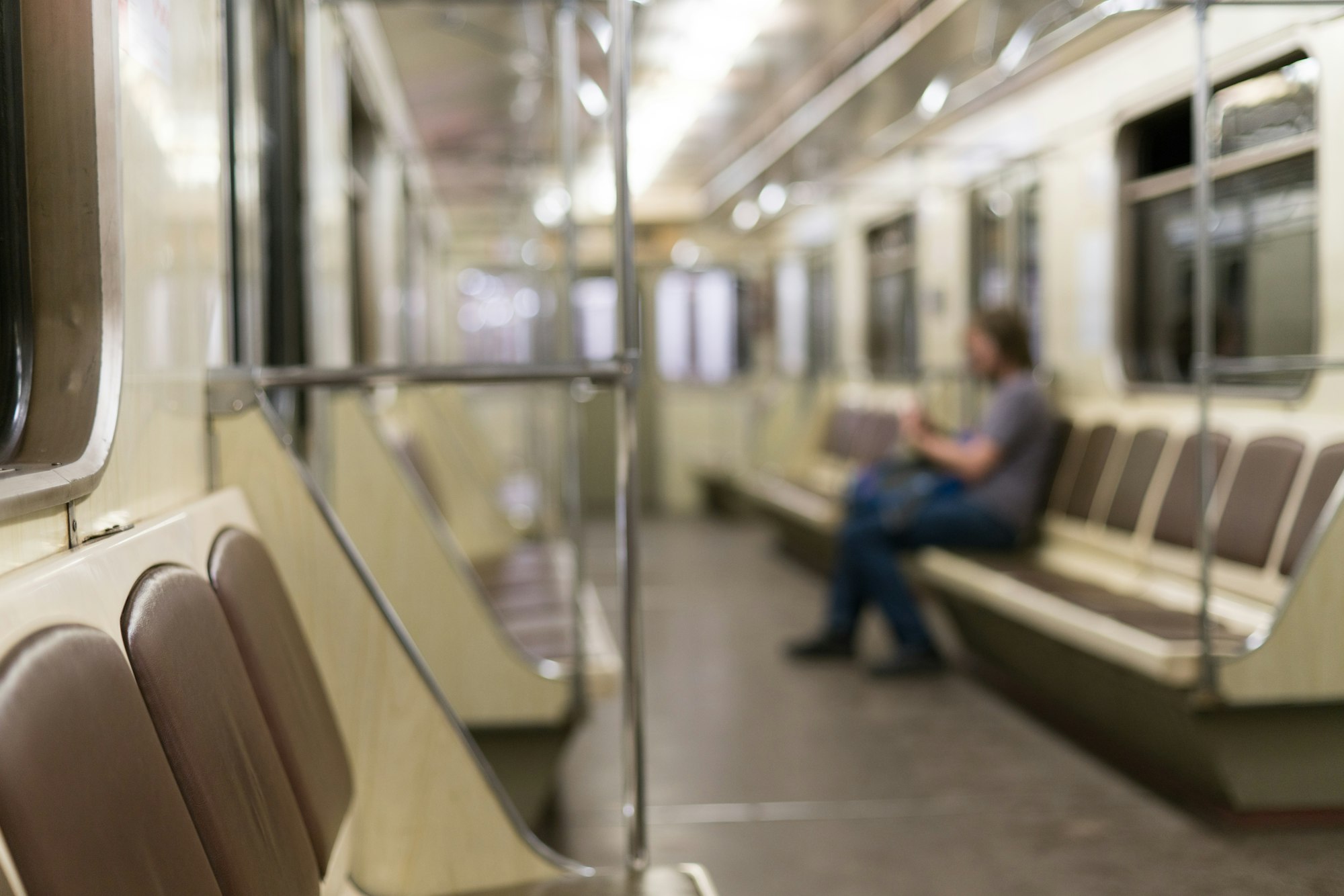 Inside a metro train